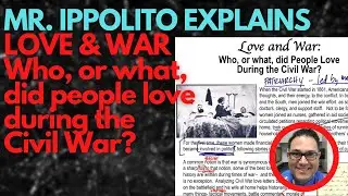 Love and War - Who or What Did People Love During the Civil War?