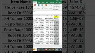 How to find sales percentage in Excel #excel #shorts #exceltips #exceltech #excelcourse #exceltricks