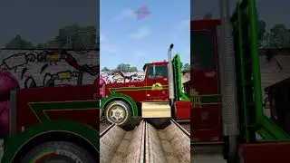 Big Truck Tow Chained Dump Trucks vs Reverse Speedbumps #shorts #beamng #beamngdrive #beamngcrashes