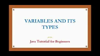 Variables in Java | variables in java | Java tutorial for beginners(English)