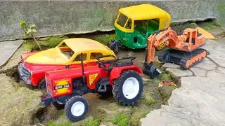 Auto Rickshaw parking videos | tractor trolley video | jcb 3dx | jcb cartoon | truck gadi | cartoon