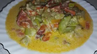 ОВОЩИ ТУШЁНЫЕ СО СЛИВКАМИ ИЛИ СМЕТАНОЙ! ОООЧЕНЬ ВКУСНОЕ БЛЮДА ИЗ БАКЛАЖАНОВ,КАБАЧКОВ,ТОМАТОВ.....