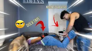 ULTIMATE COUPLE TICKLE W/ NYLON SOCKS & HOTIE DUCK TAPE ESCAPE (MUST WATCH)