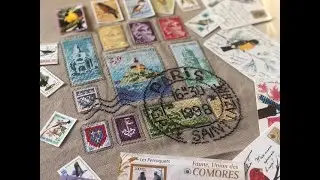 Готовая работа Марки из книги Французская Вышивка Вероник Ажинер