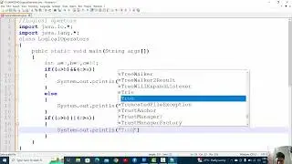 LOGICAL OPERATORS DEMO PROGRAMME #javaclasses
