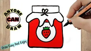 How to draw a strawberry jam jar | Learn How to Draw a Strawberry Jam jar in Minutes!