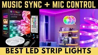 Led Strip Lights Sync to Music, 40ft LED SMD5050 Remote Color Changing - 44 Keys Remote+ Mic Control