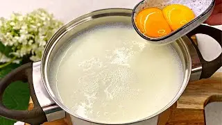 Pour the egg into boiling milk. I don't buy in the store anymore. Only 3 ingredients