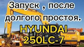 Hyundai 250-7| Попытка первого запуска , после простоя ...