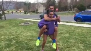 strong girl squat piggyback