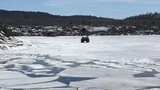 SHERP ATV jumping in off the ice!