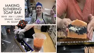 Slithering soap bar - adding snake shed to my soap - how and why 🐍 (Read description box)