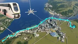 First Person Tram Ride on Futuristic Tropical Coastline in 4K - Cities: Skylines - Asturis 32