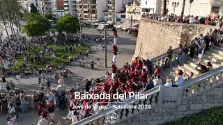 Baixada de les escales de La Punta del Pilar de la Jove de Sitges. Vista de dron