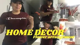 HOME DECOR || HOBBY  LOBBY FLORAL DESIGN || BEFORE AND AFTER VLOG