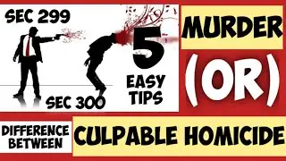 Difference between Murder and Culpable Homicide in IPC |Indian Penal Code |Sec 299 & 300|MASKMOONJI