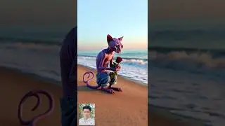 Poor skinny purple cat + one year later #story #cat #cute #ai
