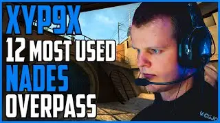 Xyp9x 12 most used Nades on Overpass