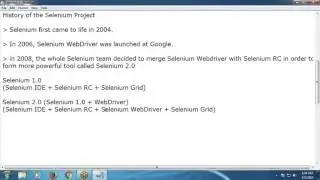 Introduction to Selenium - Selenium History, Selenium Components, Selenium Environment Setup.