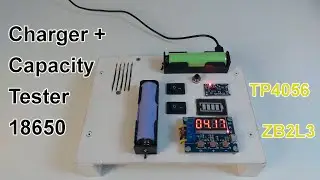 Station for charging and discharging 18650 batteries with capacity tester (ZB2L3 + TP4056)