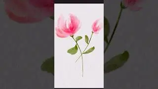 Digital watercolor - easy loose florals #shorts #procreateart