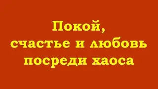 Покой, счастье и любовь посреди хаоса