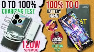 Realme GT 6T 100% to 0 Battery🔋drain & charging test || heating issue 🥵
