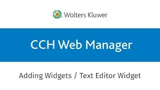 Adding Widgets / Text Editor Widget