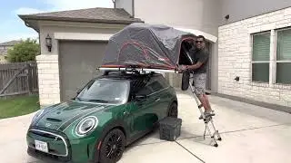 Roofnest Meadowlark Rooftop Tent on a Mini Cooper SE