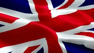United Kingdom Flag Waving in the wind digitally created - Video Loop