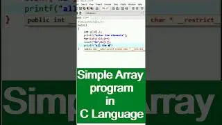 Array in c language |simple program| 