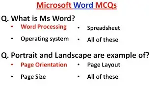 Top 50 MCQ on MS Word | Microsoft Office | MS Word mcq Questions and Answers | MS Office mcq