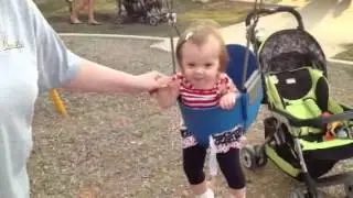 Morgan on a swing