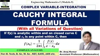 Cauchy's Integral Formula | Cauchy Integral Formula | Cauchy Integral Examples