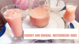 CARROT BANANA WATERMELON JUICE VERY GOOD AND HEALTHY / HAVUÇ VE MUZ KARPUZA İÇECEK.#juice #health