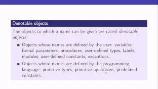 Programming Languages: Names and the Environment - 1