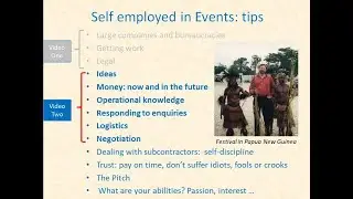 Self employed in events part 2 Ideas, Negotiation and Skills in the events business