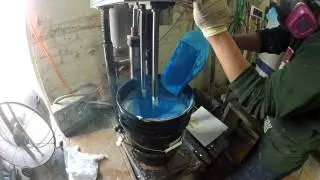 Mixing Bright Blue Plastisol Ink