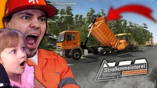 We repair [GERMAN] highways and *POUR CONCRETE* in STRAßENMEISTEREI SIMULATOR 😁