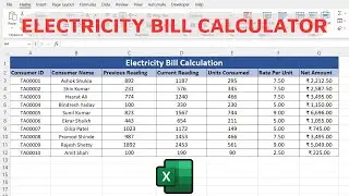 Electricity Bill Calculation in Microsoft Excel | Electricity Bill Formula in MS Excel
