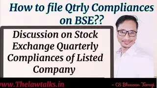 Quarterly compliances for Listed Companies & process of Intimation!! #bse