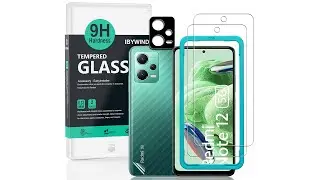 Xiaomi Redmi Note 12 5G Tempered glass ibywind Protector & Easy Install Kit & Camera Lens Protector