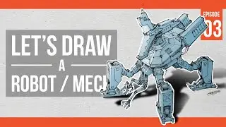 Let's draw a robot or mech part 03