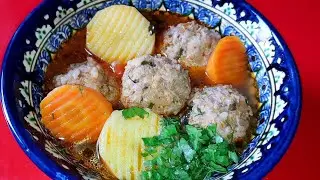 По домашнему Очень Вкусный суп с Тефтелями  на костре🔥.Жуда маззали Тефтель шурва. Teftel sho‘rva