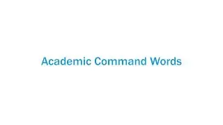 Academic Command Words