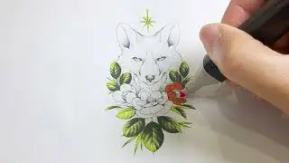 Coloring a beautiful dog picture