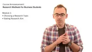 Research Methods For Business Students | Course Announcement