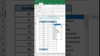 separate positive number and sum  #exceltutorial #excelshorts #excelvideo #exceltips #exceltricks