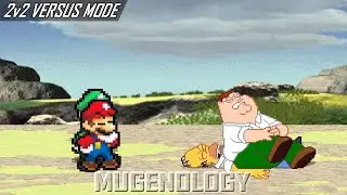 Super Better Luigi & Super Better Mario vs Homer Simpson & Peter Griffin - 2v2 Versus Mode - MUGEN