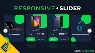 Responsive E-commerce Website Image Slider Similar To Owl Carousel | Card Slider